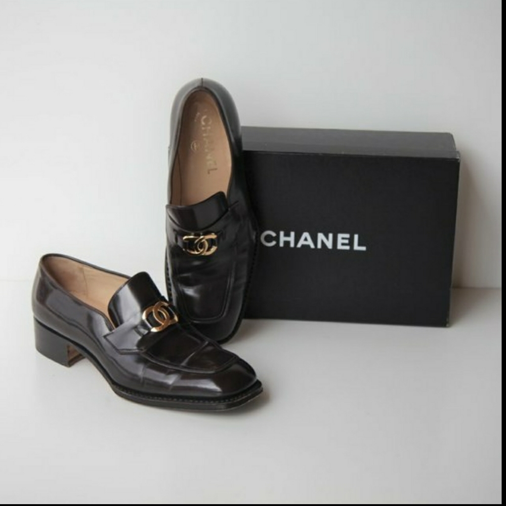 CHANEL Chocolate Brown Loafers, Size 40, US 10